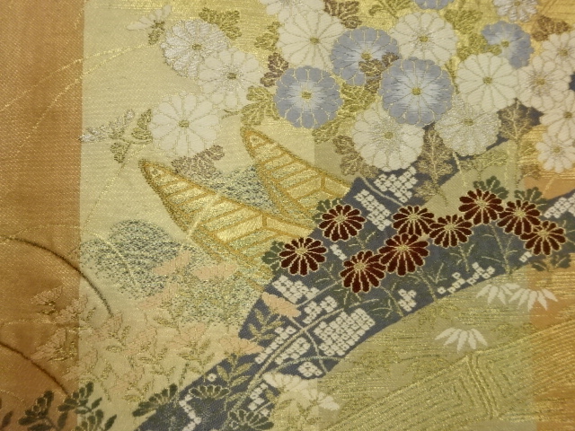 6891229: JAPANESE KIMONO / VINTAGE FUKURO OBI / WOVEN AUTUMN